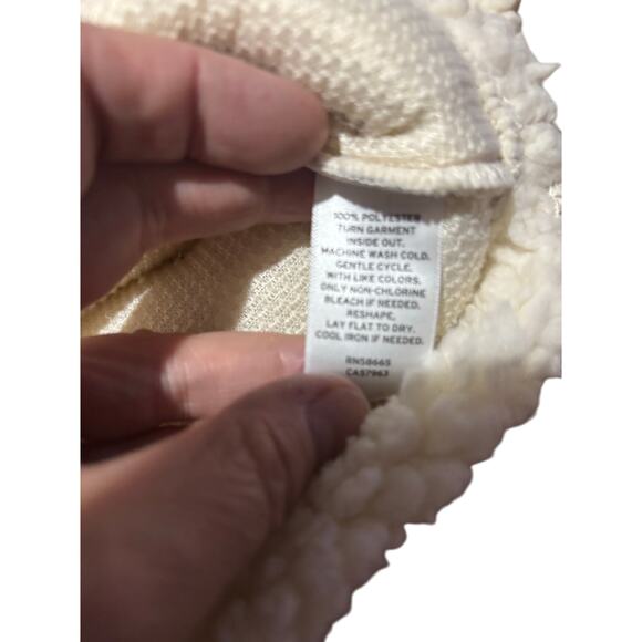 Melrose and Market M 8/10 white sherpa fuzzy soft 3/4 zip 100 polyester NWT - Picture 5 of 7